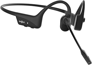 SHOKZ OpenComm2 - Open-Ear Bone Conduction Headphones, Wireless Bluetooth Computer Headsets with Noise Canceling Mic and Mute Botton for Work, Call, Meeting, 16 Hours Talk Time for Mobile & PC, Black