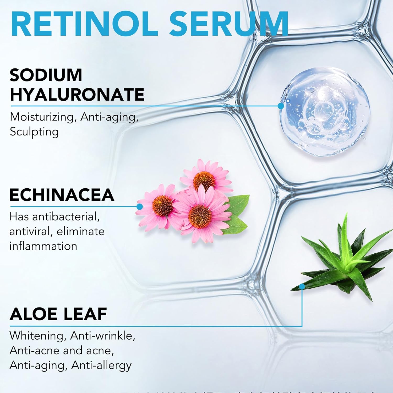 Hyaluronic Acid Serum for Face - 120ml Anti-Aging, Moisturizing Wrinkle Serum for Erasing Fine Lines and Wrinkles Soft Hydrating Easy Absorption Anti Aging Serum-3