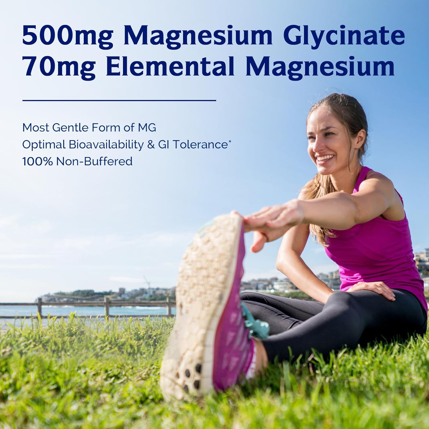 Innate Vitality Magnesium Glycinate 500mg | 70mg Elemental Magnesium Supplement- High Absorption, Non Buffered, Non-GMO & No Gluten - Nerve, Muscle, Bone & Heart Health - 120 Vegan Capsules Magnesio-1