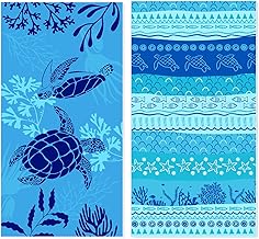 Microfiber Sand Free Beach Towel 72"x36",Extra Large Lightweight Super Absorbent Thin Fast Drying Towels for Swimming Outdoor Travel Hiking Camping Adults(2 Pack Turtle)