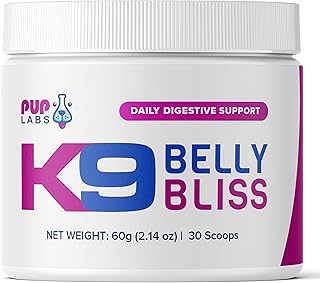 K9 Belly Bliss - Daily Digestive Support - Custom-Formulated Prebiotic for Dogs - Topper for Dry and Wet Food, 30 Scoops, 2.14 oz