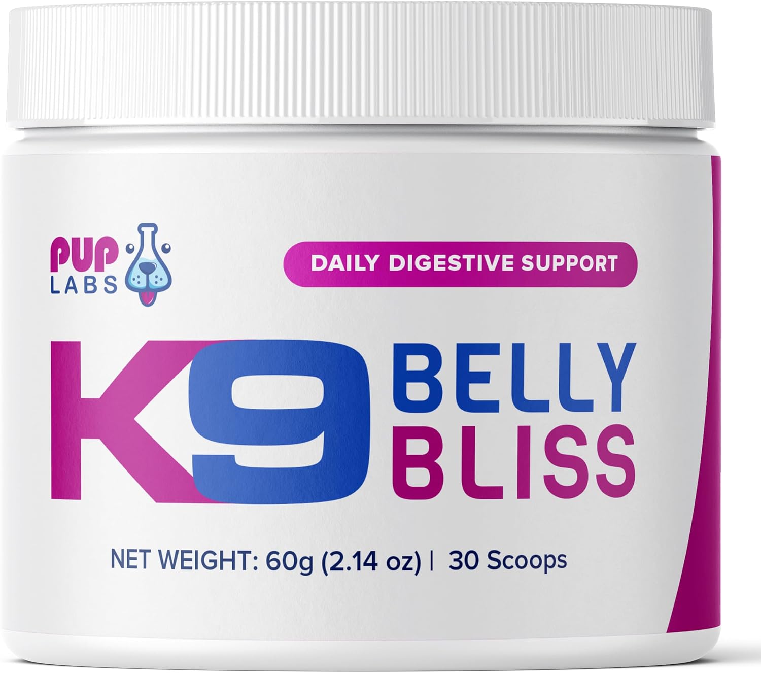 K9 Belly Bliss - Daily Digestive Support - Custom-Formulated Prebiotic for Dogs - Topper for Dry and Wet Food, 30 Scoops, 2.14 oz-0