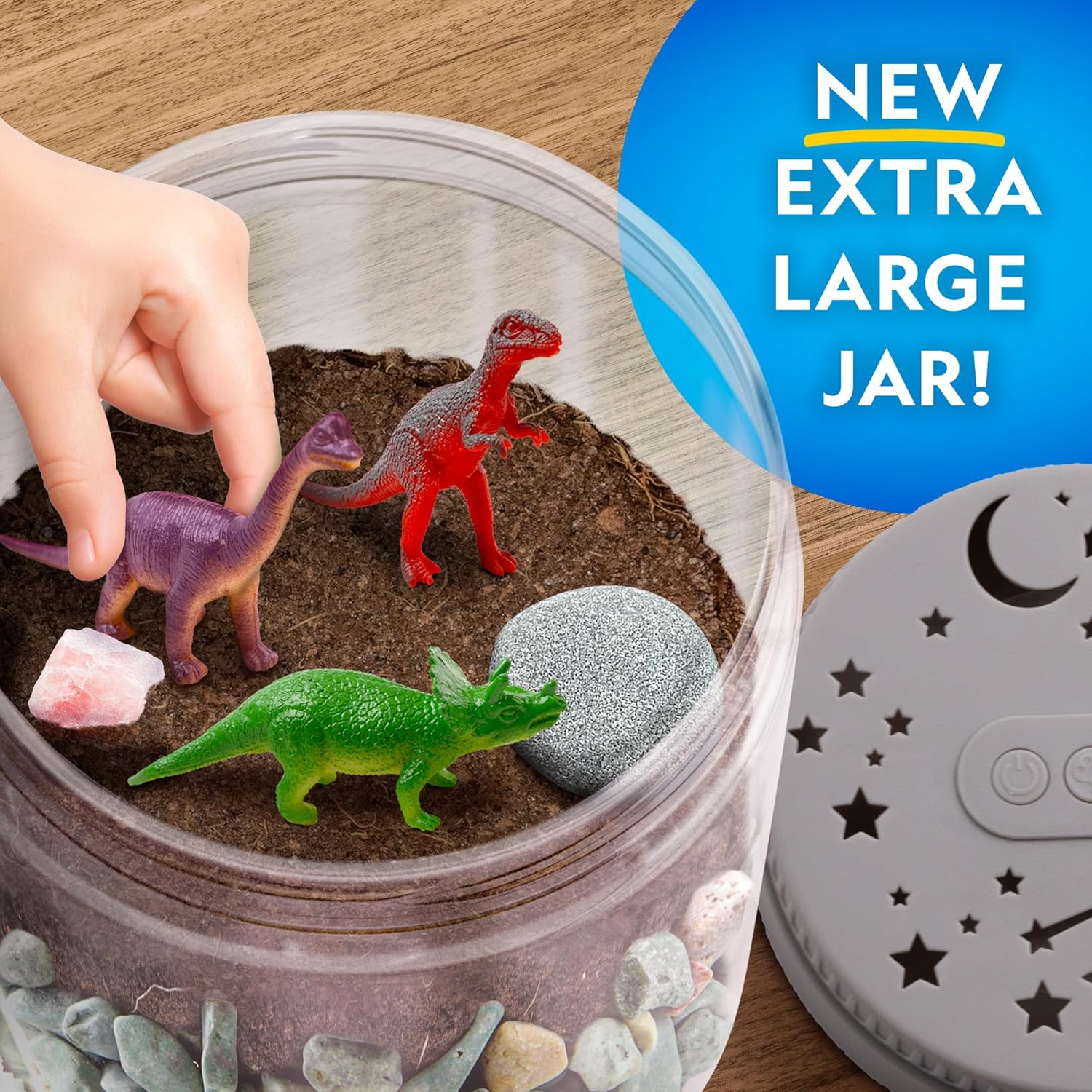 NATIONAL GEOGRAPHIC Dinosaur Terrarium Kit for Kids – Multicolor Light Up Terrarium Kit for Kids, Build a Dinosaur Habitat with Real Plants, Science Kit, Dinosaur Toys for Kids, Kids Science-3