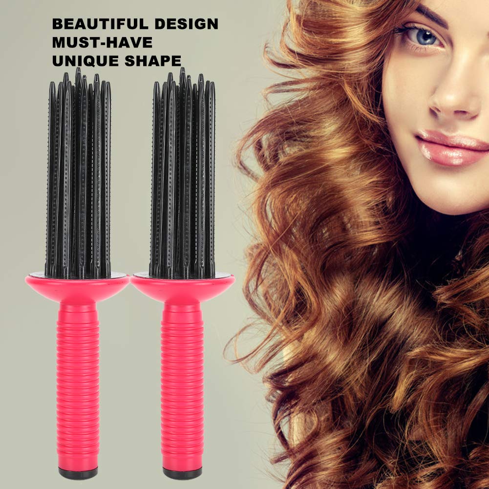 Hair Curler, Resin Material, Hair Fluffy Curling Roll Comb, Anti-Slip Curling Wand Hairstyling Tools, Portable Round Spin Brush Kit for Salon Home Personal Use-2