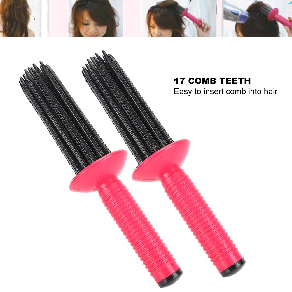 Hair Curler, Resin Material, Hair Fluffy Curling Roll Comb, Anti-Slip Curling Wand Hairstyling Tools, Portable Round Spin Brush Kit for Salon Home Personal Use-3