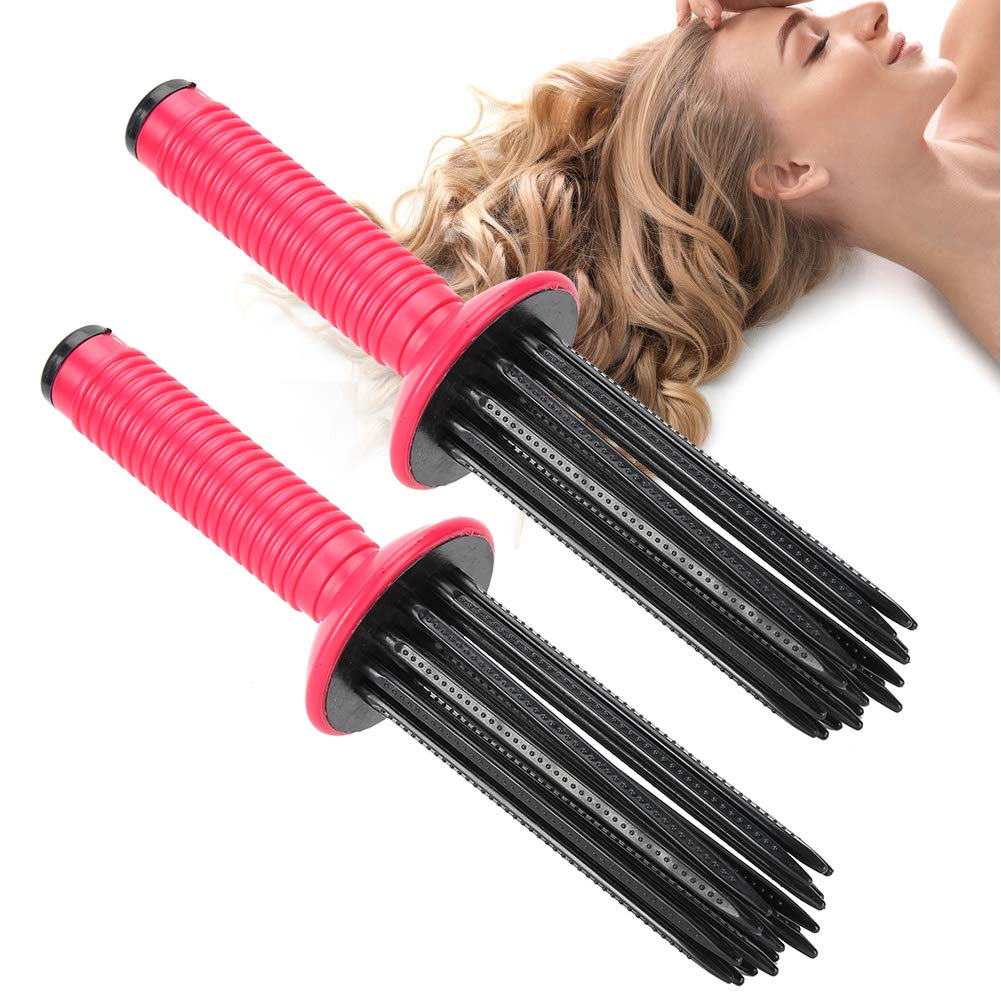 Hair Curler, Resin Material, Hair Fluffy Curling Roll Comb, Anti-Slip Curling Wand Hairstyling Tools, Portable Round Spin Brush Kit for Salon Home Personal Use-6