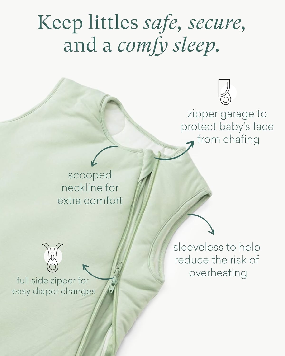 Supersoft Sleep Sack 1.0 TOG, Premium Bamboo Viscose Baby Sleeping Bag 2-Way Zipper Sleepsacks Baby Wearable Blanket-2