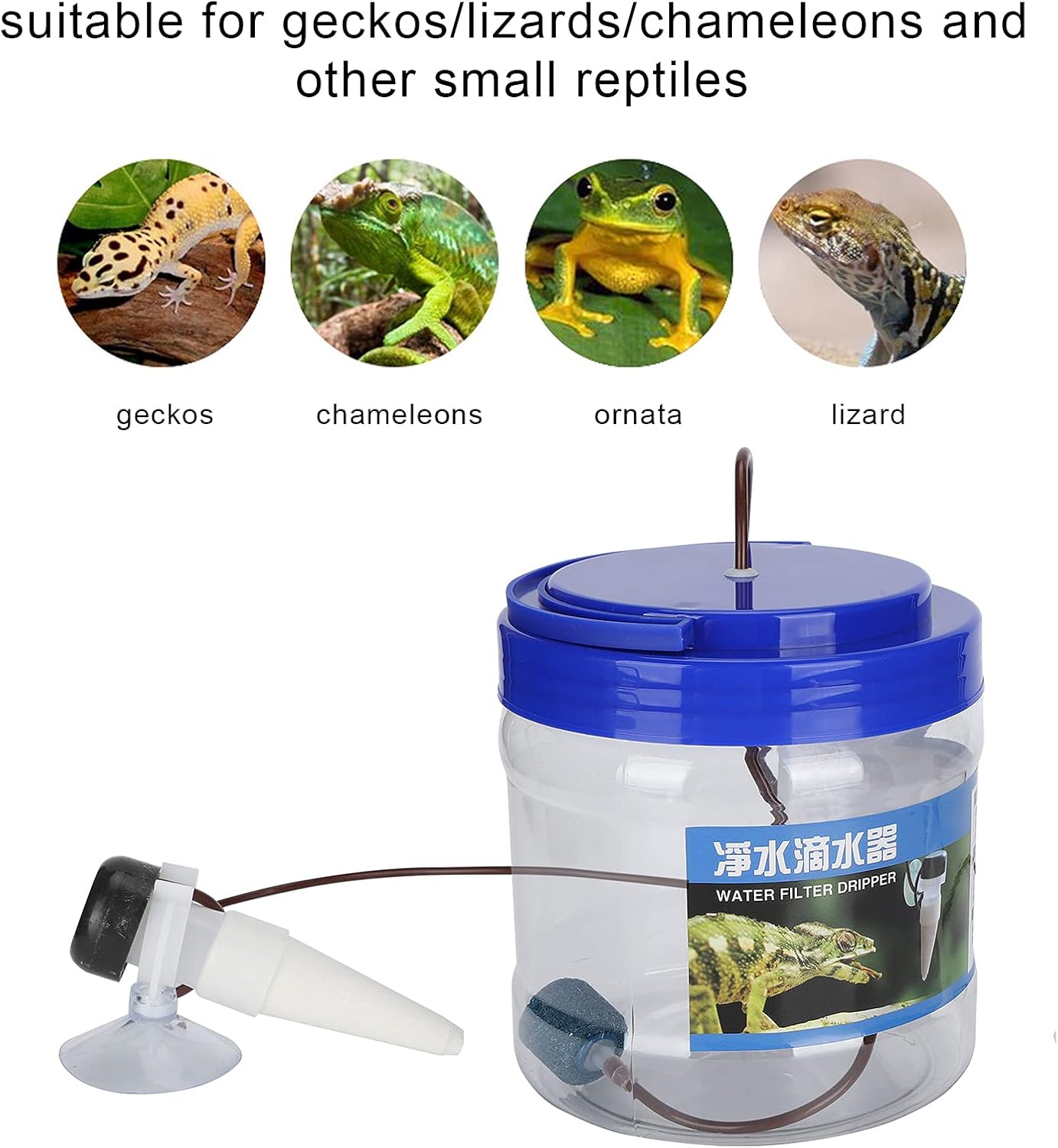 Reptile Drinking Feeder, Reptile Water Dripper Kit, Plants Irrigation Devices Reptile Humidifier Watering Tool, Water Flow Control and Reptile Humidity Control for Pet Reptile-1