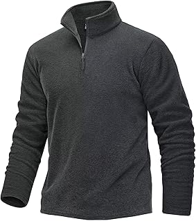 TACVASEN Men's Pullover Shirts 1/4 Zip Fleece Sweatshirts Long Sleeve Mid-Weight Running Athletic Workout Coat