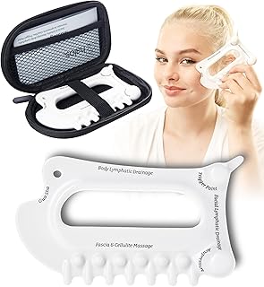 myhalos 6-in-1 Ceramic Body Gua Sha Facial Tools - Lymphatic Drainage Tool, Face Sculpting Tool & Acupressure Tool - Body Guasha, Trigger Point Massage Tool for Fascia Massage and Cellulite