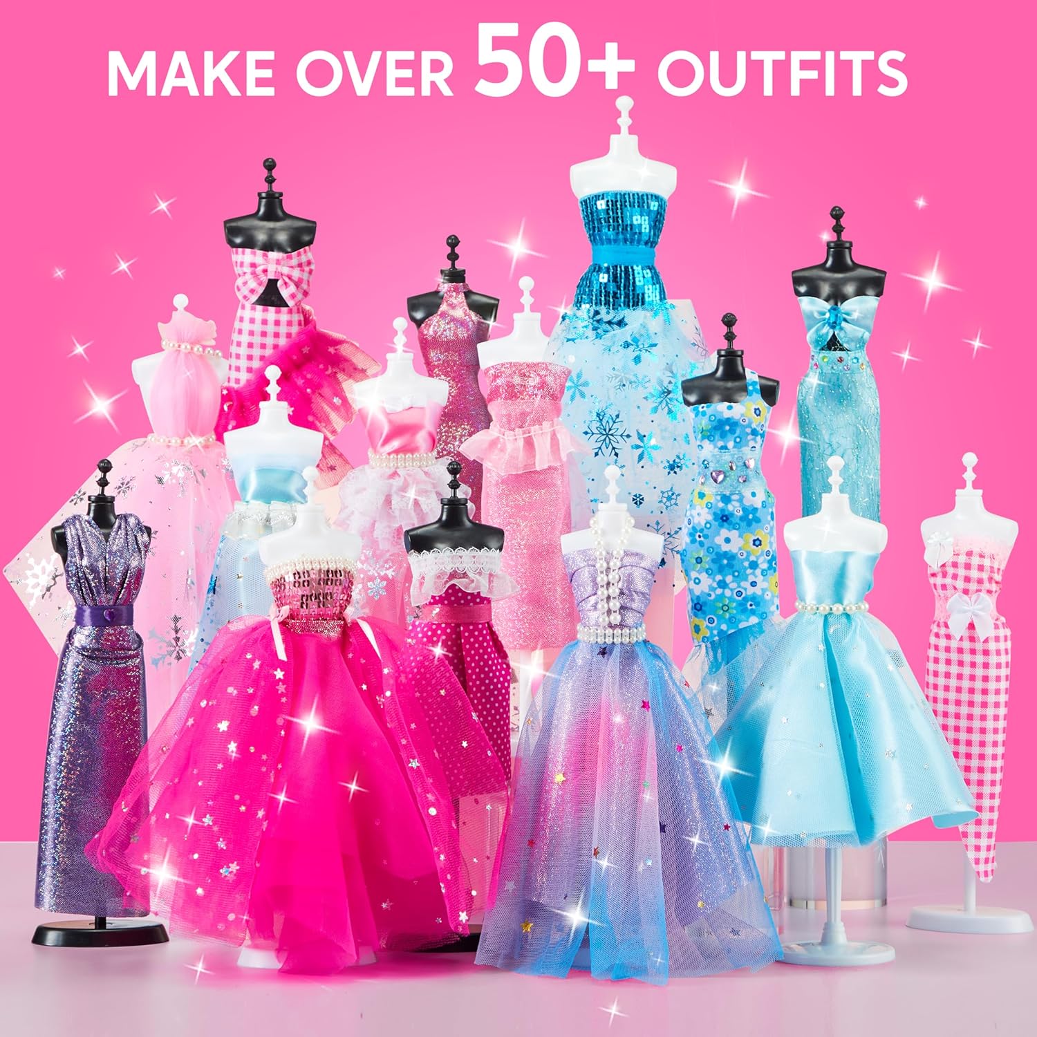 Klever Kits 400+PCS Fashion Design Crafts for Kids Art and Crafts Toy DIY Sewing Crafts with 3 Mannequins for Girls Aged 8-12, Birthday Christmas Presents-4