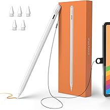 Stylus Pen for iPad with Anti-Loss Lanyards, MEKO 13 Mins Fast Charging&Palm Rejection Active Apple Pencil iPad Pen Compatible W/iPad 6/7/8/9/10,iPad Mini 5/6,iPad Air 3/4/5/6,iPad Pro11/12.9"/M4