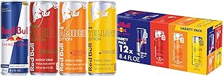 Red Bull Energy Drink Variety Pack, Red Bull, Red, Amber, and Yellow Edition and Energy Drinks, 8.4 Fl Oz, 12 pack Cans