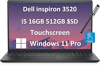 Dell Inspiron Touchscreen Laptop (15.6" FHD Touch, Intel Core i5-1155G7, 16GB RAM, 512GB SSD) for Business, Students, Enterprises, Numeric Keypad, Narrow-Bezel, Webcam, Win 11 Pro, Carbon Black