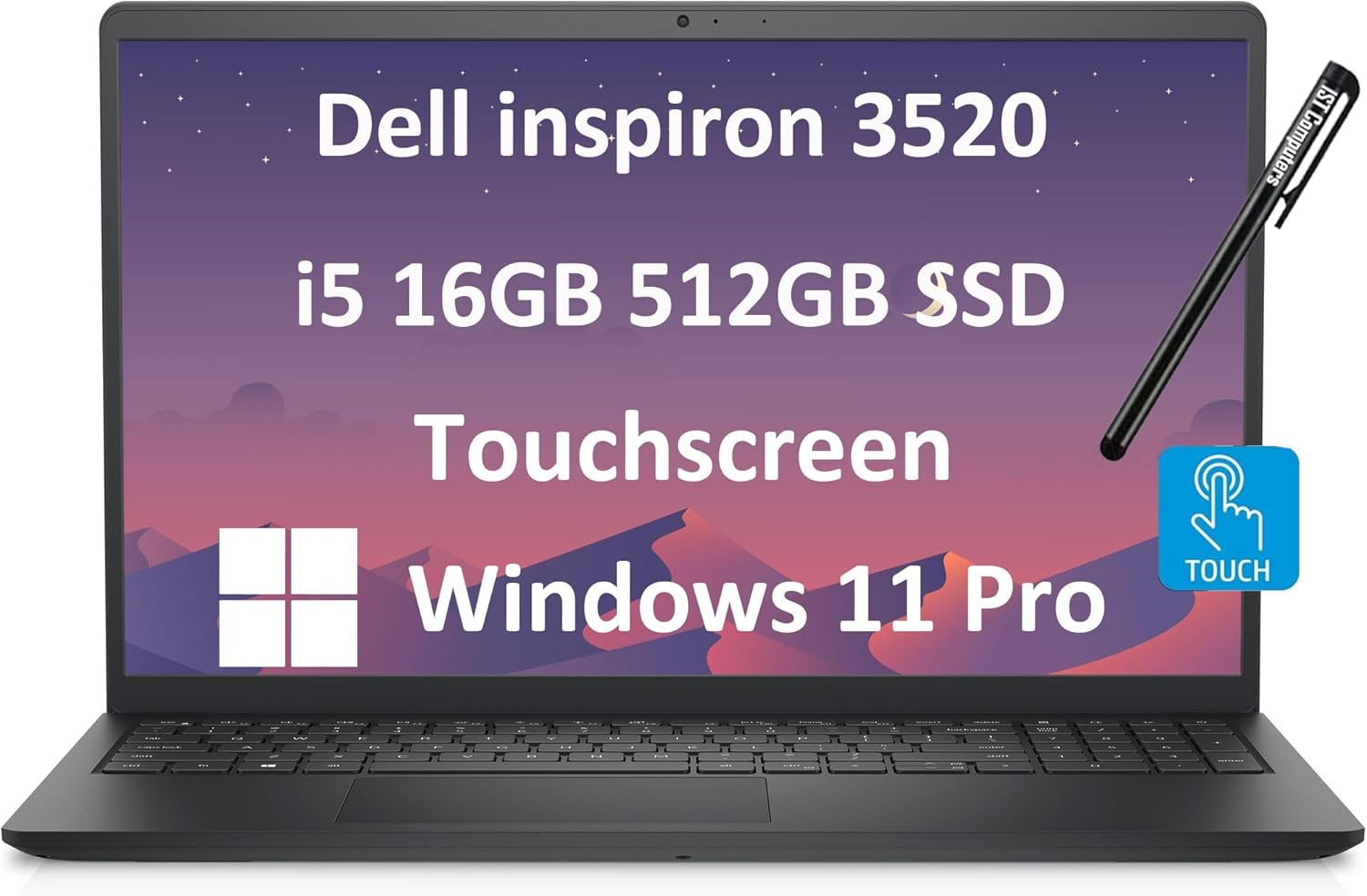 Dell Inspiron Touchscreen Laptop (15.6" FHD Touch, Intel Core i5-1155G7, 16GB RAM, 512GB SSD) for Business, Students, Enterprises, Numeric Keypad, Narrow-Bezel, Webcam, Win 11 Pro, Carbon Black-0