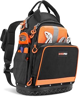 Tool Backpack, Hard-Based Tradesman Backpack, Heavy-Duty Tool Carrier Bag for Electricians, Construction, Men