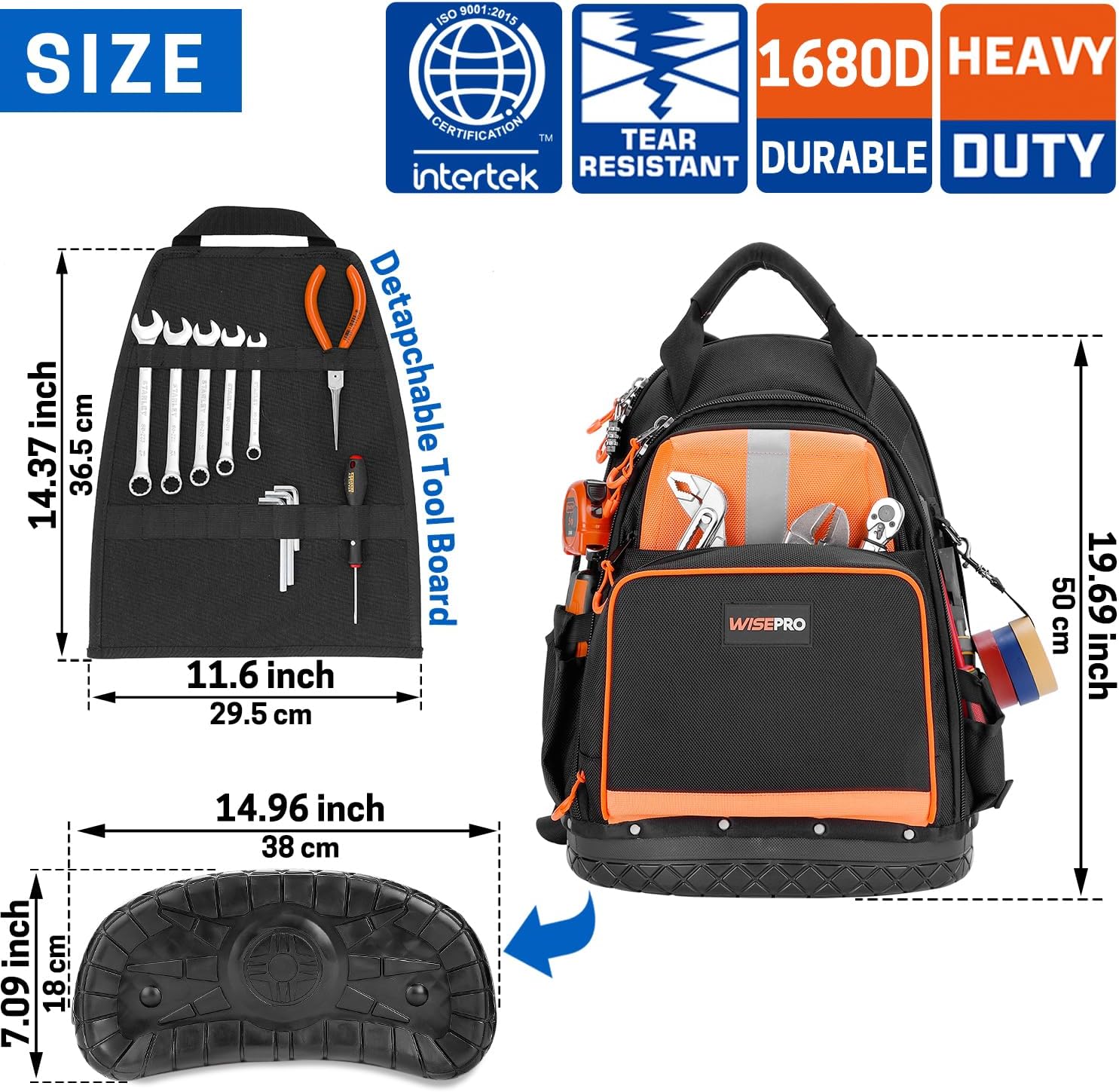 Tool Backpack, Hard-Based Tradesman Backpack, Heavy-Duty Tool Carrier Bag for Electricians, Construction, Men-1