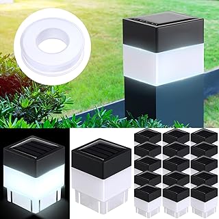 20 Pack Solar Fence Post Cap Lights 2 x 2 Inches Solar Post Caps Solar Fence Lights for Garden, LED Fence, Solar Post, Cap Lights, Street Light, Gazebos, Street Wall, White Light