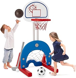 Best Choice Products 3-in-1 Toddler Basketball Hoop Sports Activity Center