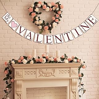 OHOME Will You Be My Valentine - Be My Valentine Banner Valentines Day Backdrop Garland- Valentine's Day Accessories Party Favors for Door Wall Home[Valentines Day Decorations]