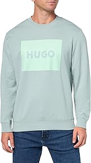 HUGO Men's Big Square Logo Crew Neck Sweatshirt