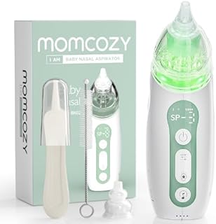 Momcozy Baby Nasal Aspirator, 3 Suction Levels Electric Nasal Aspirator for Baby, Newborn and Toddler, Portable Baby Nose Aspirator with Light Soothing and Music, Baby Snot Sucker