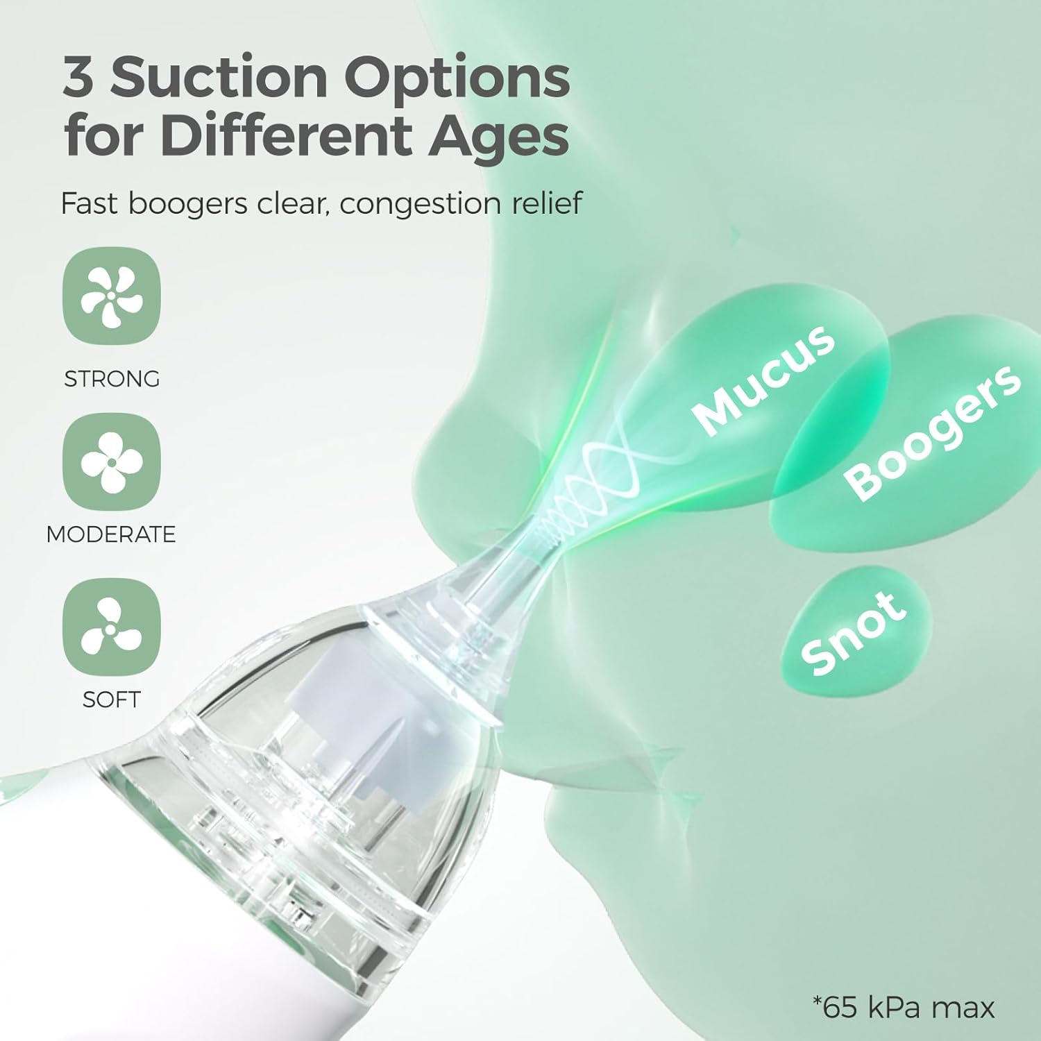 Momcozy Baby Nasal Aspirator, 3 Suction Levels Electric Nasal Aspirator for Baby, Newborn and Toddler, Portable Baby Nose Aspirator with Light Soothing and Music, Baby Snot Sucker-1