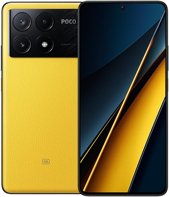 Xiaomi Poco X6 PRO 5G + 4G LTE Global Unlocked (512GB + 12GB) GSM 6.67" 64MP Triple Camera (Tmobile Mint Tello Global) + (Car Fast Car Dual Charger Bundle) (Yellow)-0