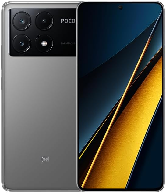 Xiaomi Poco X6 PRO 5G + 4G LTE Global Unlocked (512GB + 12GB) GSM 6.67" 64MP Triple Camera (Tmobile Mint Tello Global) + (Car Fast Car Dual Charger Bundle) (Gray)-0