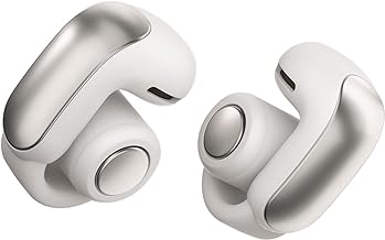 Bose Ultra Open Earbuds, Immersive Audio Open Ear Earbuds, Clip on Earbuds for Comfort, Running Earbuds with OpenAudio for Awareness, Up to 48 Hours of Battery Life, White Smoke