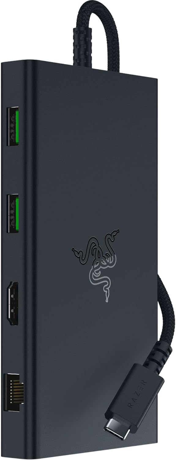 Razer USB C Dock 11-Port Travel Charging Station for Windows Mac Laptop iPad Surface Chromebook Galaxy Tab: Type C, HDMI, Ethernet, MicroSD - 4K 60 Hz Display - 85 W Tablets + Mobile Fast Charge-0