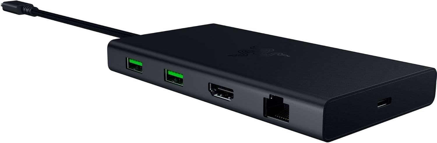 Razer USB C Dock 11-Port Travel Charging Station for Windows Mac Laptop iPad Surface Chromebook Galaxy Tab: Type C, HDMI, Ethernet, MicroSD - 4K 60 Hz Display - 85 W Tablets + Mobile Fast Charge-7