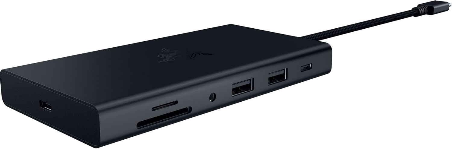 Razer USB C Dock 11-Port Travel Charging Station for Windows Mac Laptop iPad Surface Chromebook Galaxy Tab: Type C, HDMI, Ethernet, MicroSD - 4K 60 Hz Display - 85 W Tablets + Mobile Fast Charge-8