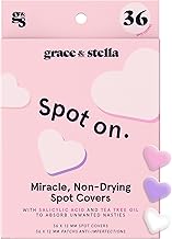 grace & stella Pimple Patches For Face (Heart, 36 Count) - Hydrocolloid Acne Patches for Face - Dermatologist Tested, Vegan, Cruelty-Free Zit Patches for Face, Blemish Patches, Pimple Stickers