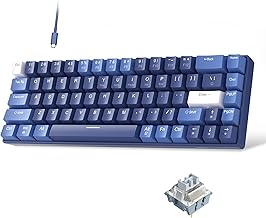 MageGee Portable 60% Mechanical Gaming Keyboard, Hot Swappable Blue Whale Switch, RGB Backlit Compact 68 Keys Mini Wired Office Keyboard for Windows Laptop PC, with Silencing Cotton, Dark Blue