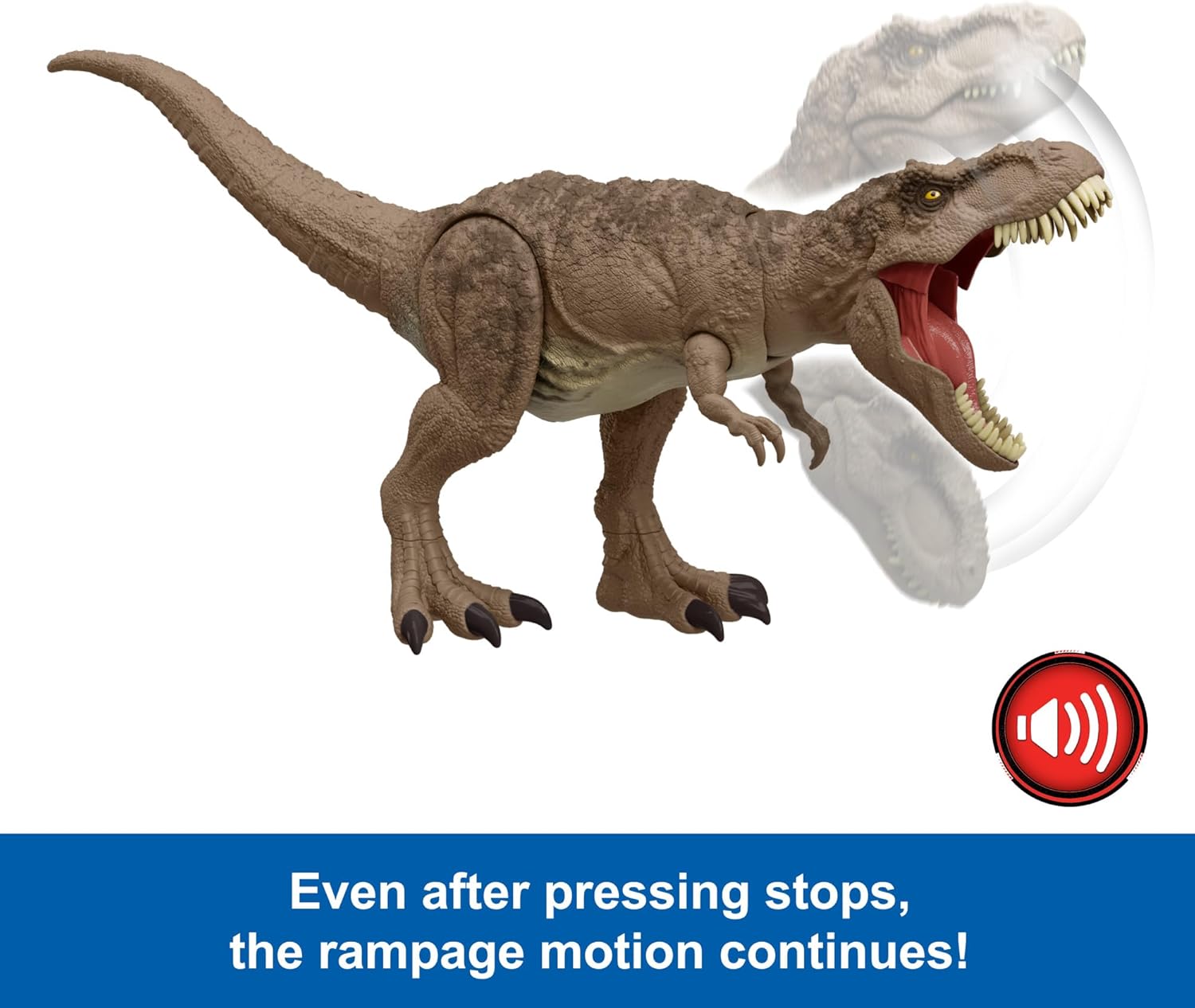 Mattel Jurassic World All-Out Attack Tyrannosaurus Rex Dinosaur Action Figure Toy, T. rex with Rampage Attack, Chomp & Roar & Evolved Spikes, Digital Play-4