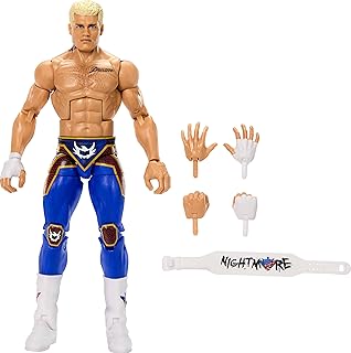 Mattel WWE Top Picks Elite Action Figure & Accessories Set, “The American Nightmare” Cody Rhodes 6-inch Collectible with Swappable Hands, Ring Gear & 25 Articulation Points