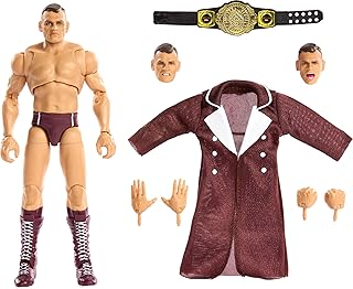 Mattel WWE Ultimate Edition Action Figure & Accessories, 6-inch Gunther Collectible Set, Swappable Heads & Hands, Entrance Gear & 30 Articulation Points​