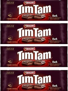 Arnott's Tim Tam Dark Chocolate Biscuits 200g - 4 Pack - Made in Australia