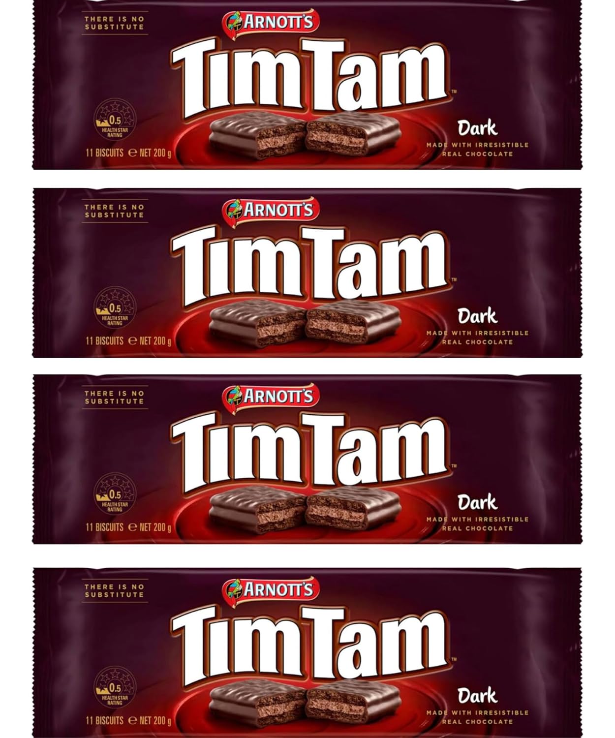 Arnott's Tim Tam Dark Chocolate Biscuits 200g - 4 Pack - Made in Australia-0