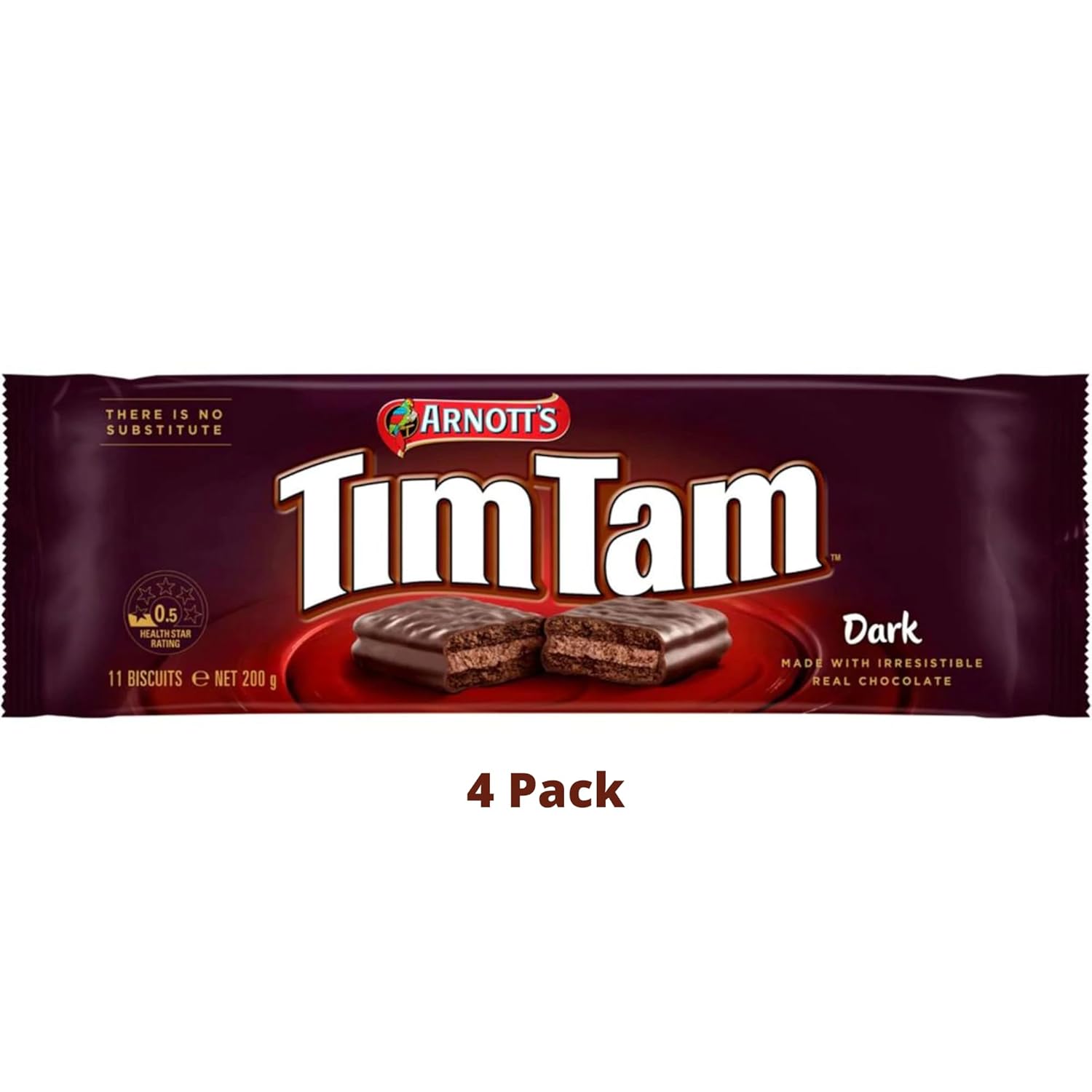 Arnott's Tim Tam Dark Chocolate Biscuits 200g - 4 Pack - Made in Australia-1