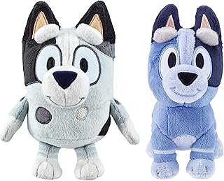 Bluey's Cousins Muffin & Socks Plush Toy Bundle Includes 8" Muffin Plush & 7.5" Socks Plush - Made with Deluxe Fabrics & Featuring Embroidered Details. Collect All of Bluey's Plush Family & Friends!