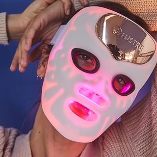 LUSTRE ClearSkin Renew Pro Facewear - Anti-Aging & Anti-Acne LED Face Mask | Red, Blue & Near Infrared Light Therapy Treatment Device | Reduce Wrinkles & Prevent Acne