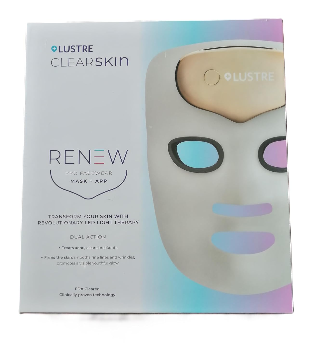 LUSTRE ClearSkin Renew Pro Facewear - Anti-Aging & Anti-Acne LED Face Mask | Red, Blue & Near Infrared Light Therapy Treatment Device | Reduce Wrinkles & Prevent Acne-5