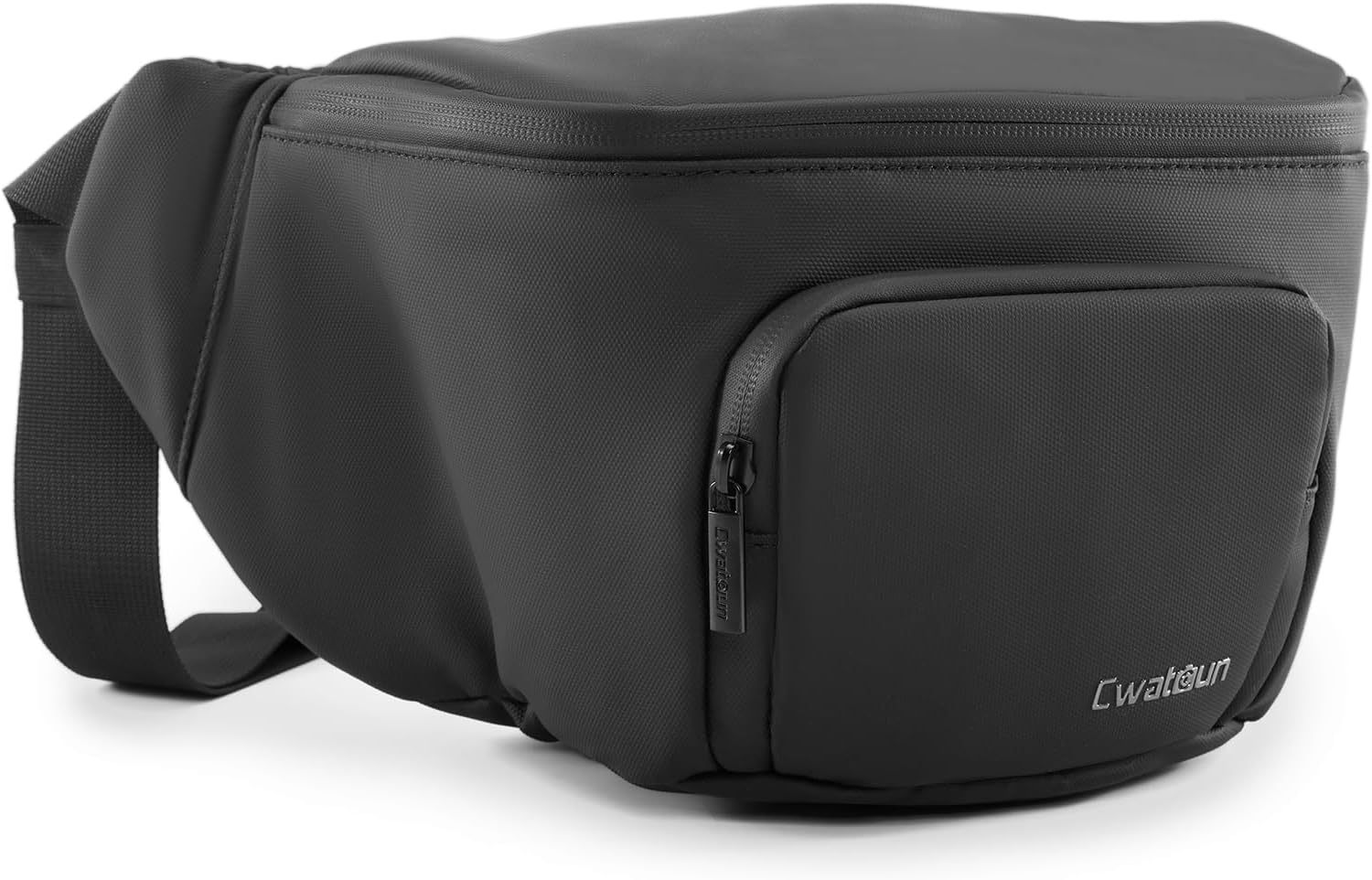 Waterproof Camera Waist Bag - Cwatcun Compact Camera Case, Lightweight Portable Fanny Pack, Daily Carry Storage Case Crossbody Bag for Canon, Nikon, Sony, Fuji DSLR/SLR/Mirrorless Camera, Lens, Black-0