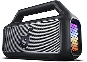 Soundcore Boom 2 Outdoor Speaker, 80W, Subwoofer, BassUp 2.0, 24H Playtime, IPX7 Waterproof, Floatable, RGB Lights, USB-C, Custom EQ, Bluetooth 5.3, Portable for Outdoors, Camping, Beach