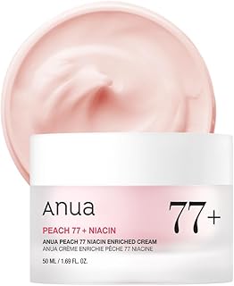 Anua Peach Niacinamide Cream, Face Moisturizer for Dry Skin with Vitamin B12, Collagen, Ceramide, Panthenol, Korean Skin Care for Glass Skin (50ml, 1.69 fl.oz.)