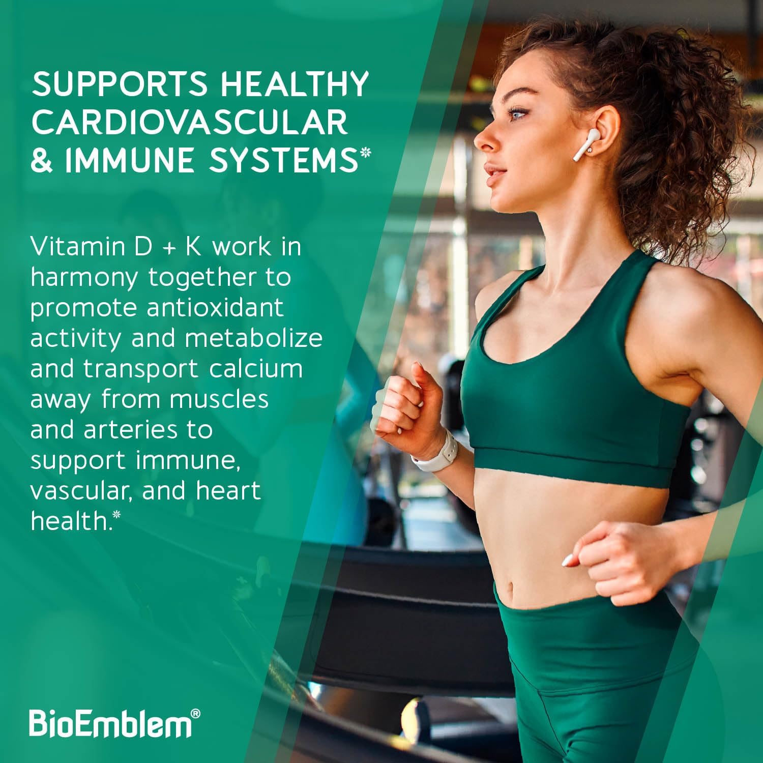 BioEmblem Vitamin D3 K2 Capsules (5000IU and 200mcg) - Patented MK7 and MK4 for 3-in-1 Complex Support - Vegetarian Vitamin D K2 Supplement for Teeth, Heart, Immune System - Non-GMO, 90 Caps-1