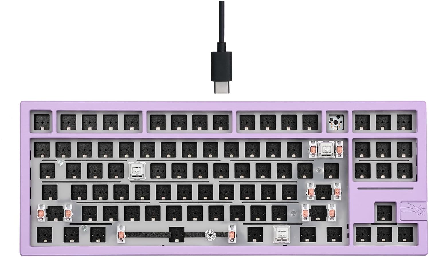 EPOMAKER x Feker Galaxy80 Gaming Keyboard Kit, Aluminum Alloy Wired Mechanical Keyboard, Gasket-Mounted Custom Barebones Kit, Hot Swappable, NKRO RGB Keyboard Kit for Win/Mac (Purple, Kit)-0