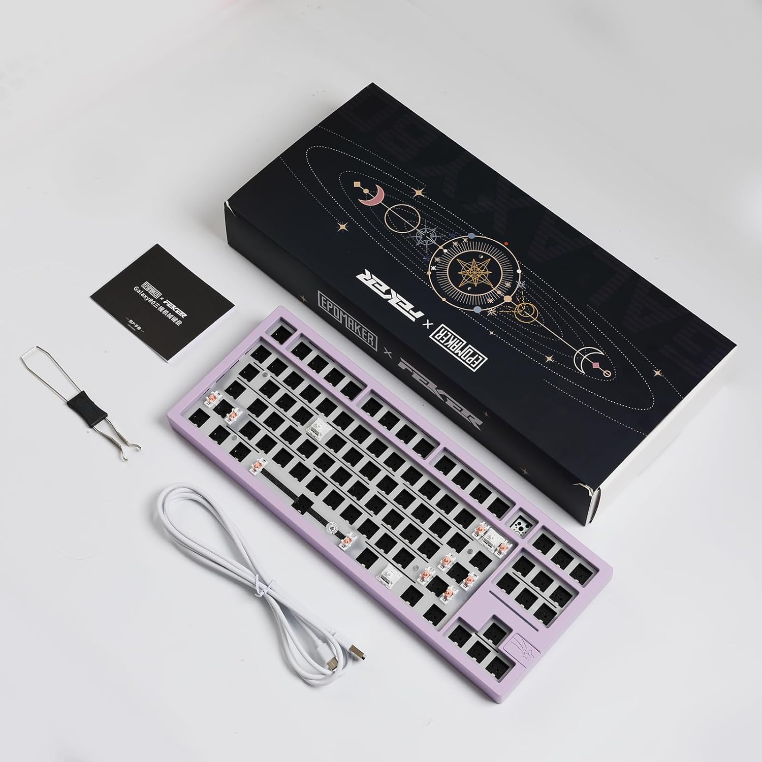 EPOMAKER x Feker Galaxy80 Gaming Keyboard Kit, Aluminum Alloy Wired Mechanical Keyboard, Gasket-Mounted Custom Barebones Kit, Hot Swappable, NKRO RGB Keyboard Kit for Win/Mac (Purple, Kit)-7